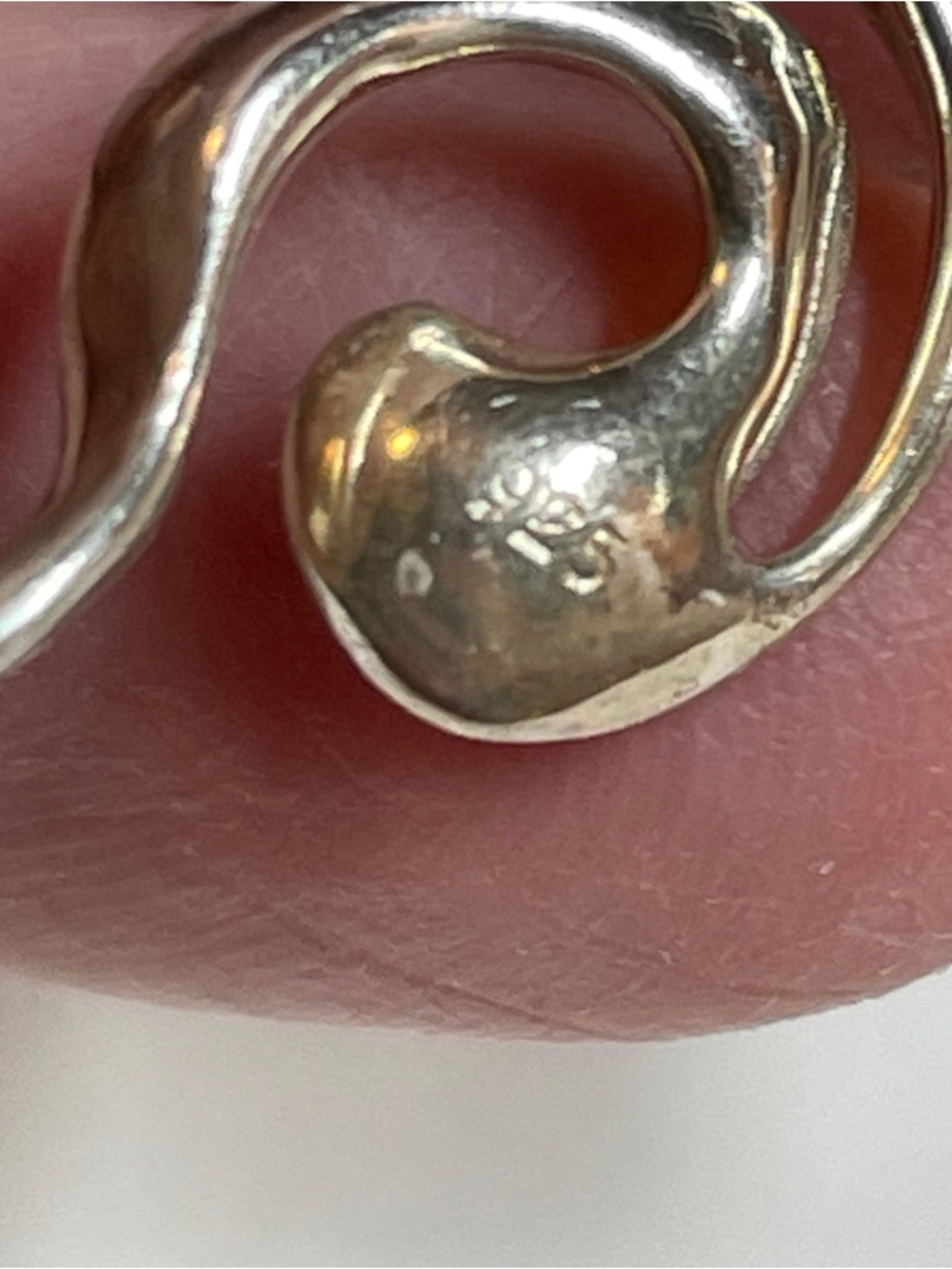 925 Sterling Silver Modern Swirl Dangle Earrings~Artisan made, 4.87g - Picture 4 of 9